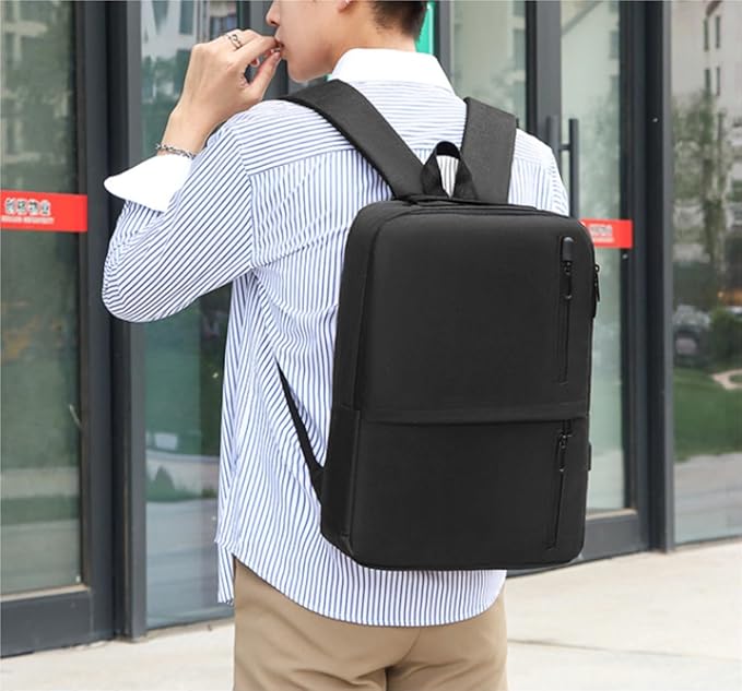 Men's Business Bag Set USB High Capacity Laptop Backpack Double Shoulder Bag USB ثلاث حقائب مع منفذ