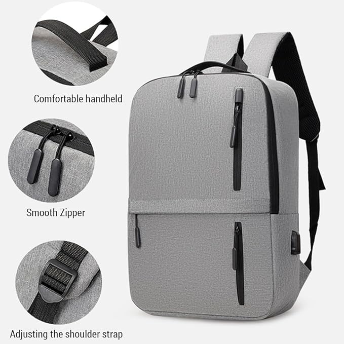 Men's Business Bag Set USB High Capacity Laptop Backpack Double Shoulder Bag USB ثلاث حقائب مع منفذ