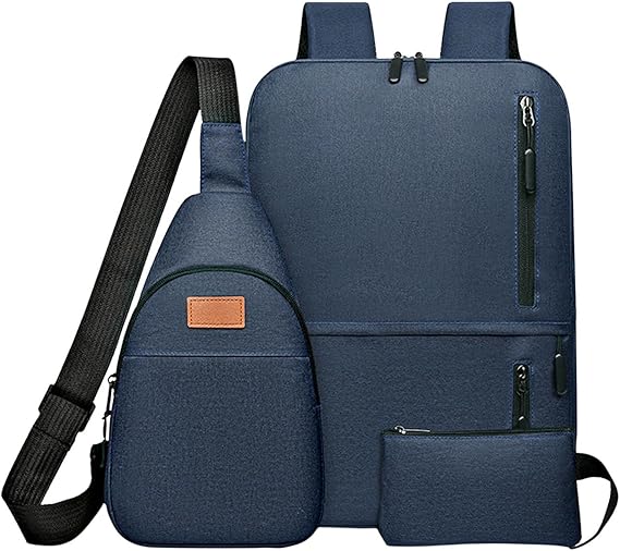 Sac à dos moderne pour les études et le voyage 3Pcs - حقيبة ظهر عصرية للدراسة والسفر – 3 قطع