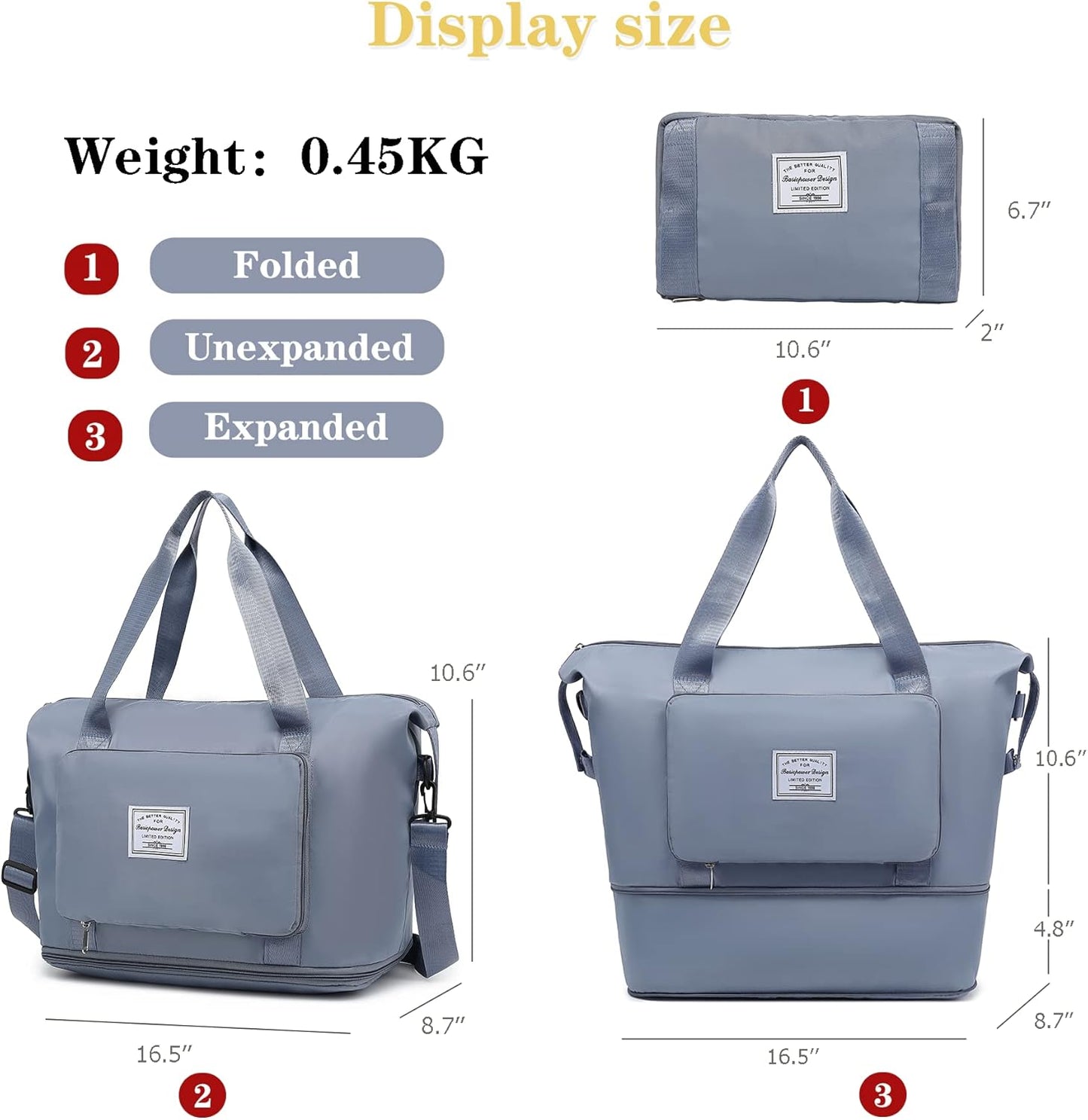 Sac femme élégant et pliable – Grande capacité et résistant à l’eau-حقيبة نسائية أنيقة قابلة للطي – سعة كبيرة ومقاومة للماء