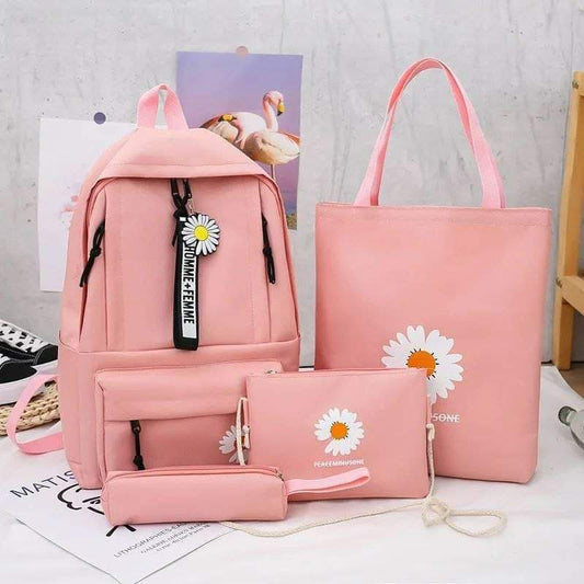 ✨ Ensemble de sacs coréens – 4 pièces au motif tournesol 🌻