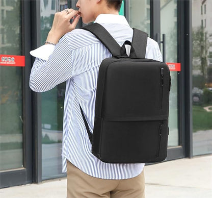 Men's Business Bag Set USB High Capacity Laptop Backpack Double Shoulder Bag USB ثلاث حقائب مع منفذ