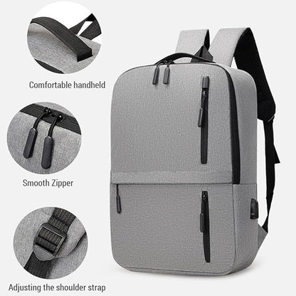 Men's Business Bag Set USB High Capacity Laptop Backpack Double Shoulder Bag USB ثلاث حقائب مع منفذ