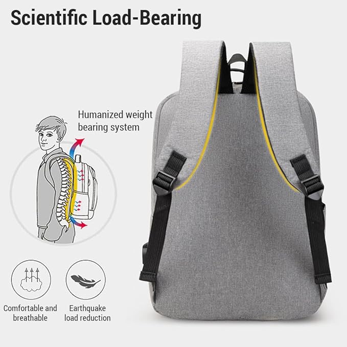Men's Business Bag Set USB High Capacity Laptop Backpack Double Shoulder Bag USB ثلاث حقائب مع منفذ