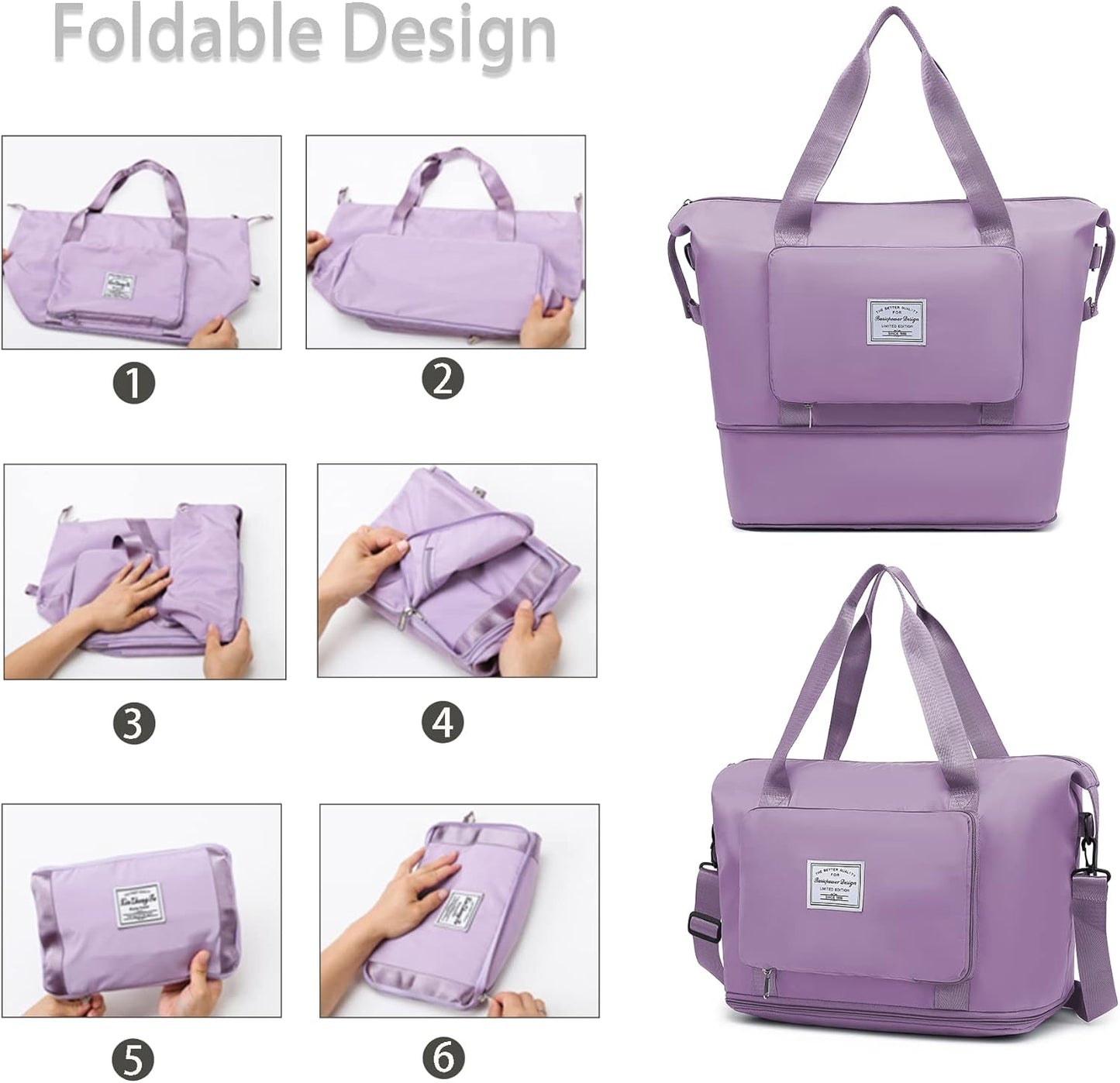 Sac femme élégant et pliable – Grande capacité et résistant à l’eau-حقيبة نسائية أنيقة قابلة للطي – سعة كبيرة ومقاومة للماء