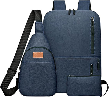 Sac à dos moderne pour les études et le voyage 3Pcs - حقيبة ظهر عصرية للدراسة والسفر – 3 قطع
