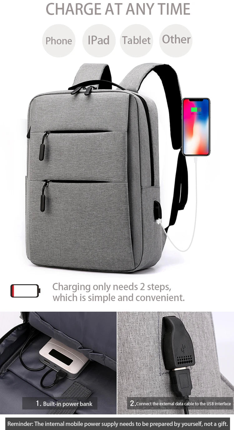 Sac à Dos Avec Port USB -3Pcs حقيبة ظهر مكونة من 3 قطع عملية