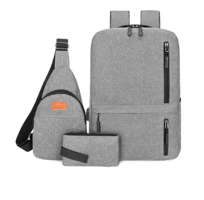 Sac à dos moderne pour les études et le voyage 3Pcs - حقيبة ظهر عصرية للدراسة والسفر – 3 قطع