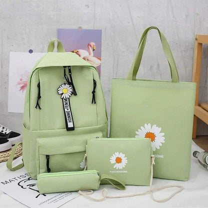 ✨ Ensemble de sacs coréens – 4 pièces au motif tournesol 🌻