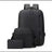 Men's Business Bag Set USB High Capacity Laptop Backpack Double Shoulder Bag USB ثلاث حقائب مع منفذ
